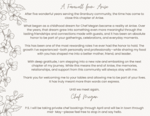 Anise Closing Notice